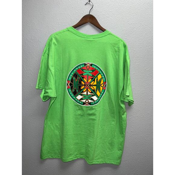Vintage American Indian Shirt Research Education Alliance Green Graphic Tee 2XL - Picture 1 of 10